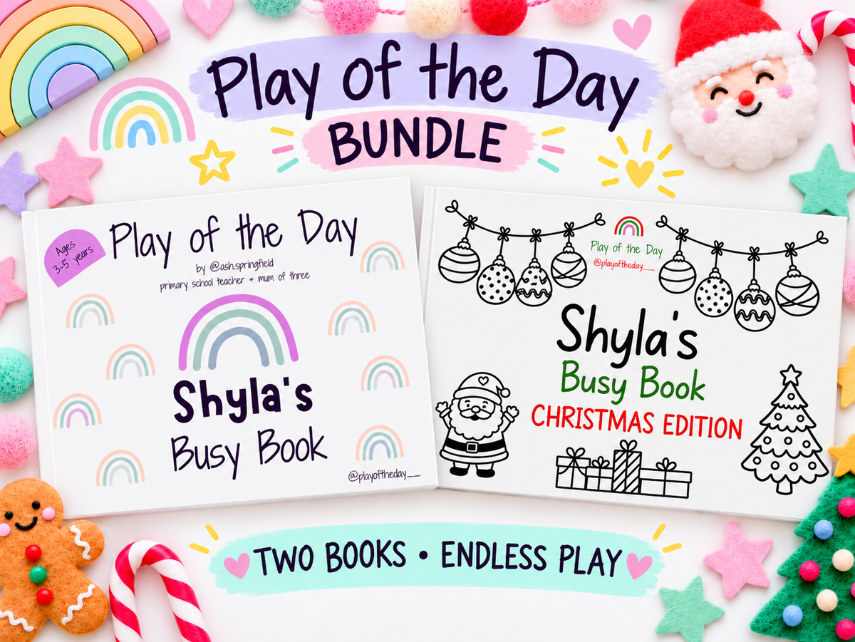 Busy Book and personalised Christmas Busy Book, Christmas Edition, bundle